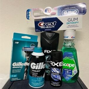 Crest Gum Detoxify + Gillette & AXE Men Grooming Bundle